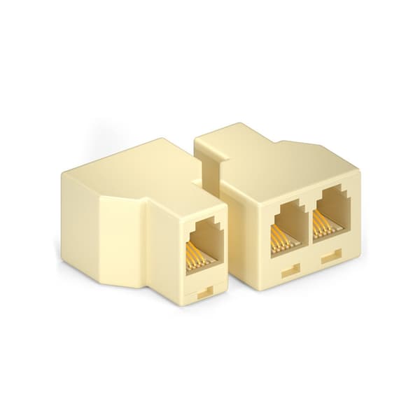 RJ11 Telefon Splitter Adapter Til Dobbelt Telefonforbindelse RJ11 6P4C/6P2C