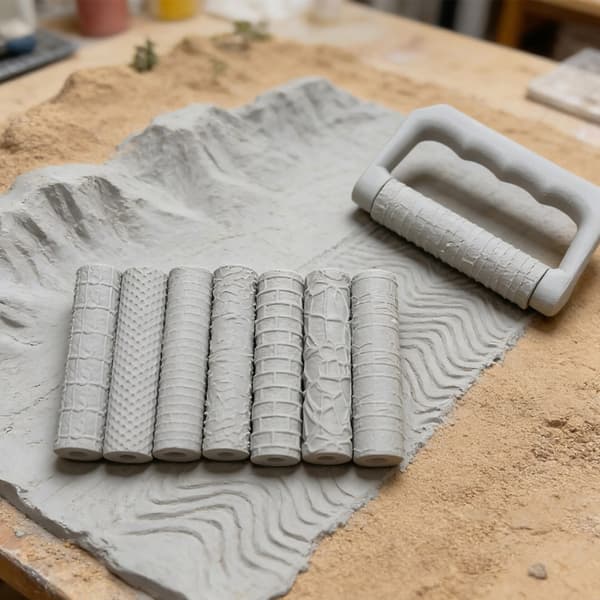 Mini Scene Texture Roller Set med 12 ruller og håndtaksverktøy