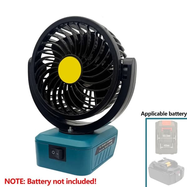 Kompakt 18V Trådløs Sammenklappelig Ventilator Med USB-Port Til BL1815,BL1830,BL1840