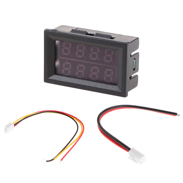 Digitalt voltmeter 0,28" Digital DC 200V 10A Voltmeter Amperemeter 4-cifret 5-leder Spændingsstrømmåler Nem ledningsføring Kompakt-