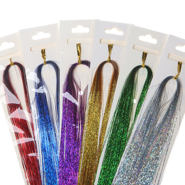 Tinsel Hair Synthetic Extensions Flareing Accessoarer Tinsel Shiny Glitter 92cm 36 inches