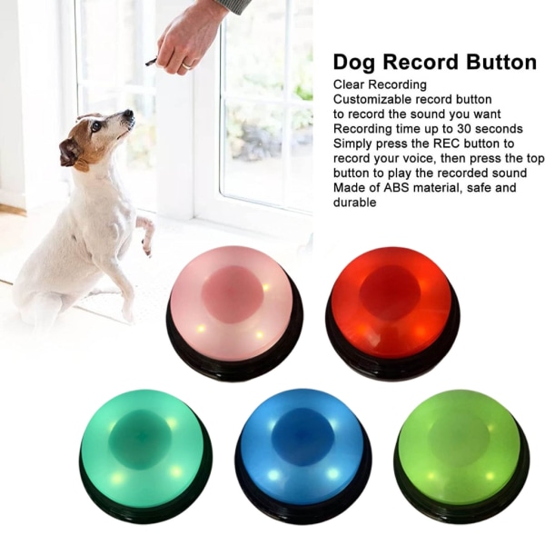 Knapp för hundträning Inspelningsbar knapp för hundträning för husdjur Ljudbox Inspelningsbar pratande knapp Hundkommunikationsknapp Green