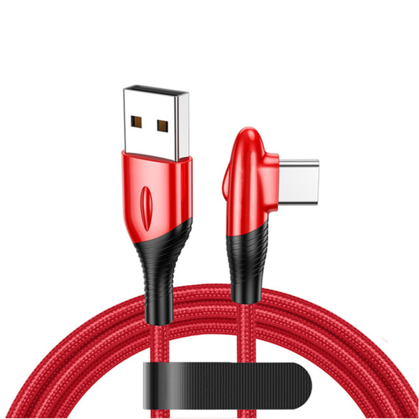 Rättvinklad USB C-kabel, USB till USB C-kabel, Typ C USB -kabel Flätad sladd för smartphone Universal 0,5M/1M/2M/för 3M