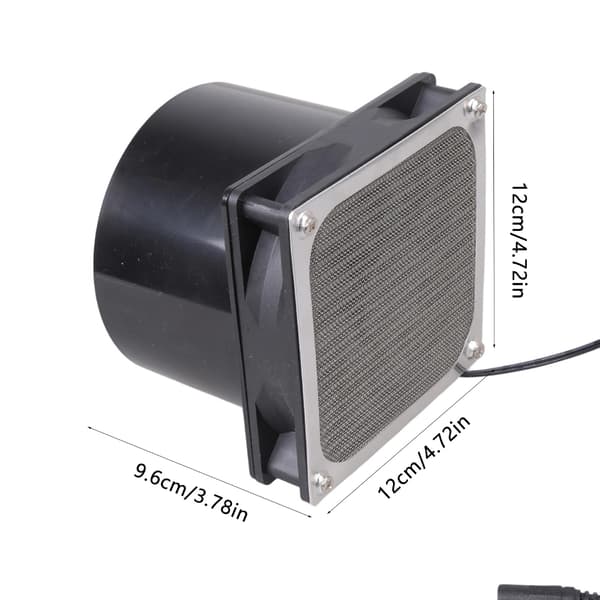 Liten solcellsfläkt 12V med 25W solpanel för rör, tält, verkstad
