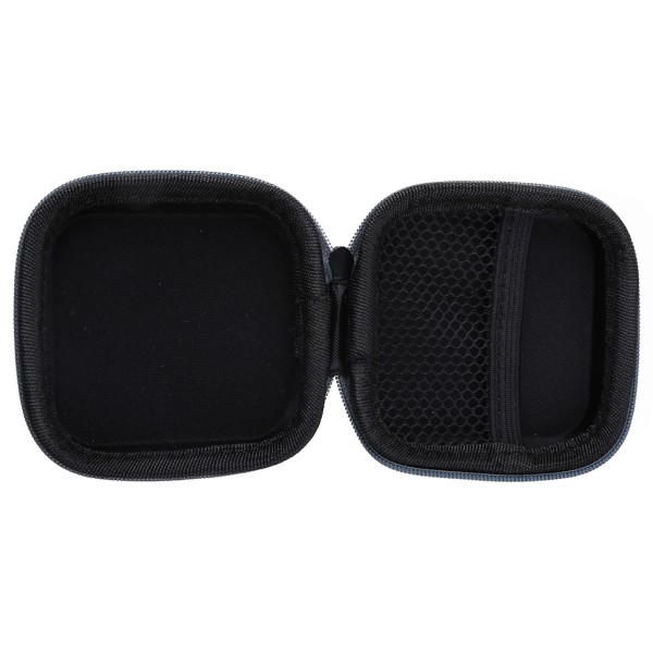 USB datakabel förvaringsväska Läderhörlurar Cover Mini blixtlåspåse Box för de flesta headset Fallbeständig Black