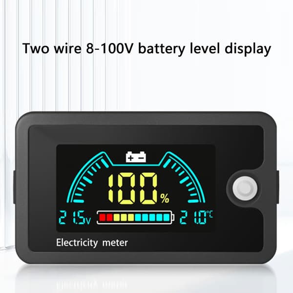 Digitalt batterimåler Bred kompatibilitet 8 til 100V Enkel to-ledningsforbindelse