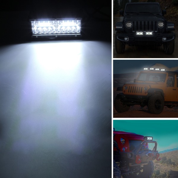 Billjusmontering Led Dimljus Off Road 400W 7in pot Beam Led Light Bar För Lastbil ATV SUV DRL Spotlight Arbetslampa Bar