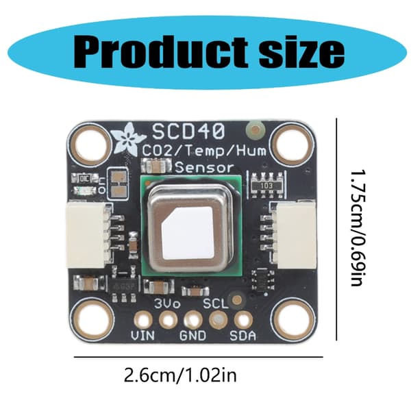 Udviklingsværktøjer 5187 SCD-40 Sensor Board CO2 Sensor Modul Board 3-5VDC