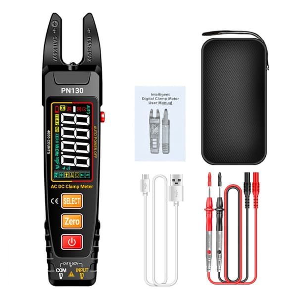 Digitalt strømtangmeter 0-600V 100A Strøm True RMS Amperemeter Tang Multimeter