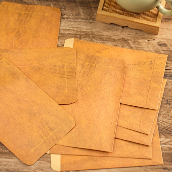 100x åldrade tomma kuvert Krafts papperskuvert för inbjudningshälsningskort Retro red brown
