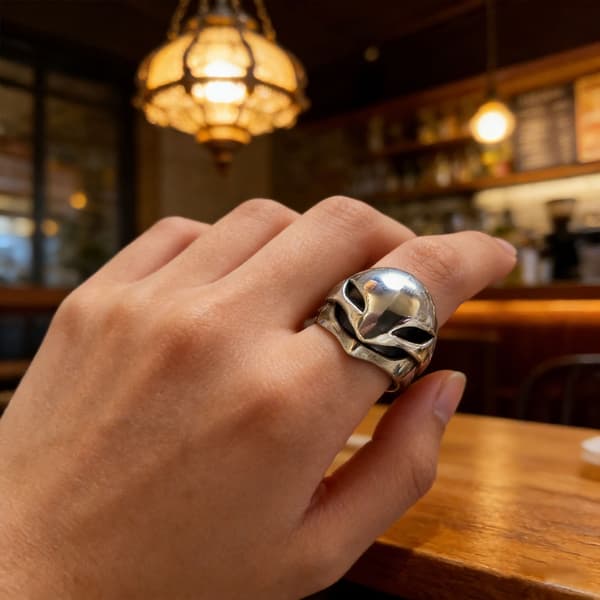 Snygga silverpläterade geometriska ringar för present