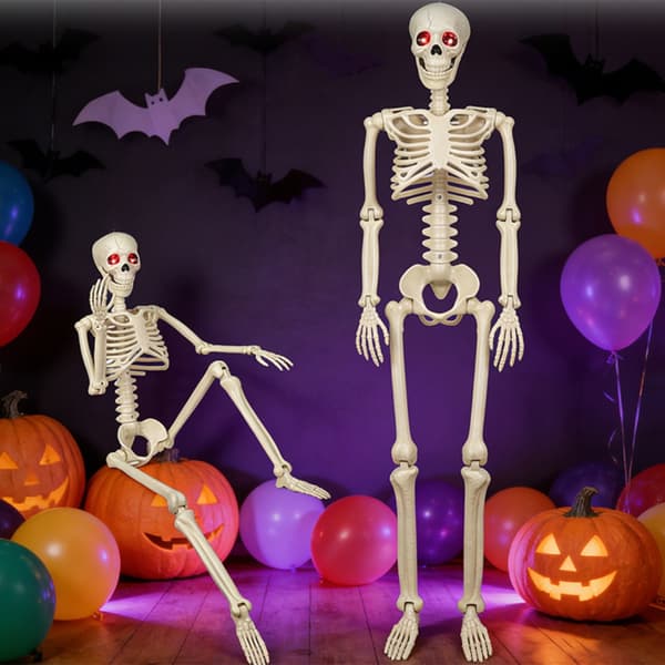 Lysende skeletfigurdekoration til Halloweenfest indendørs og udendørs brug