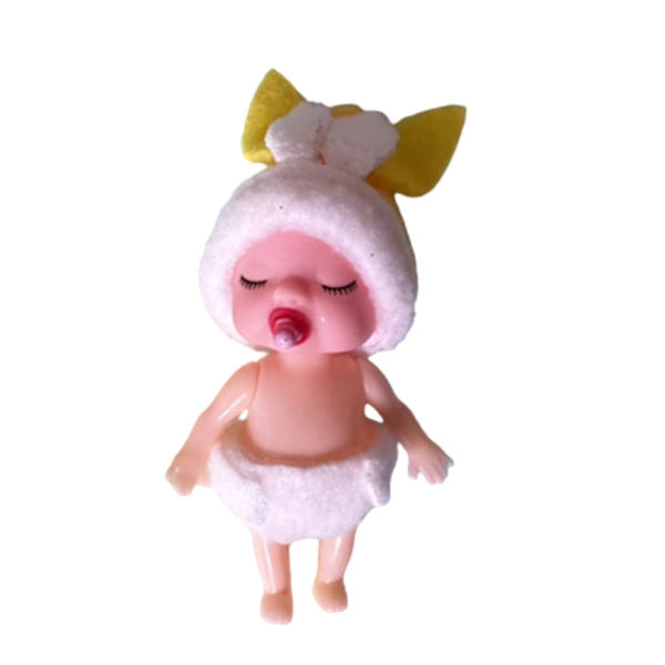 Sleeping Doll Elf Baby Girl Eyes Close Handgjord vit hud Nyfödd flicka i napp Vinyldocka för barnsamlare