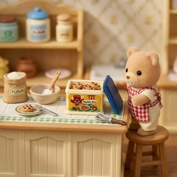 Resin Miniature Cookie Tin Dukkehuse til Mini Køkkenbord og Hyldedisplay