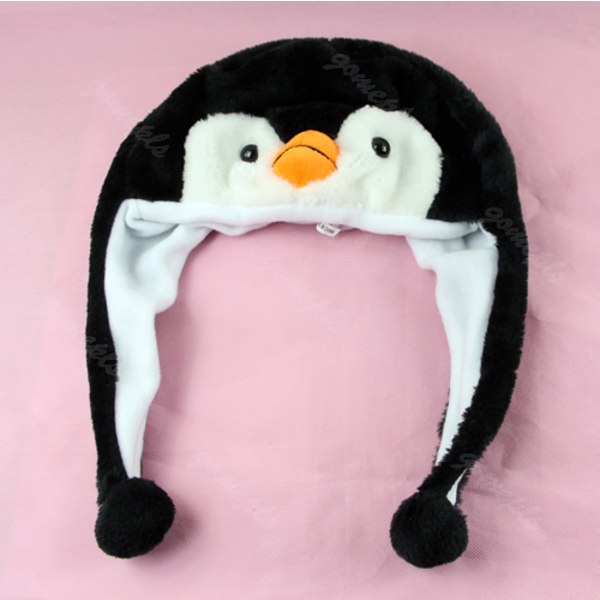 Ny tegneserie Animal Penguin Mascot Plys Varm Varmer Kasket Hat 1 Stk