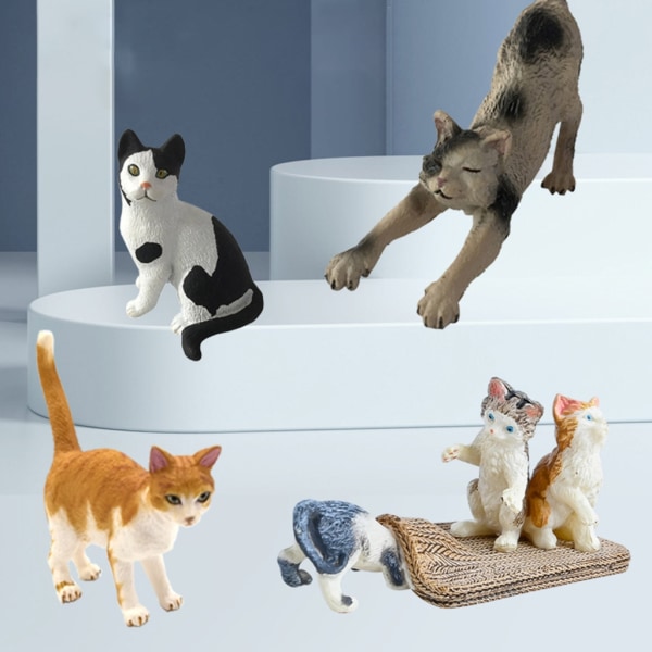 Realistiska Siamese Cat Miniatures Pedagogisk leksak Härlig kattunge Miniatyrer Farm Cat Hund Hemrum Kontorshytt null - D