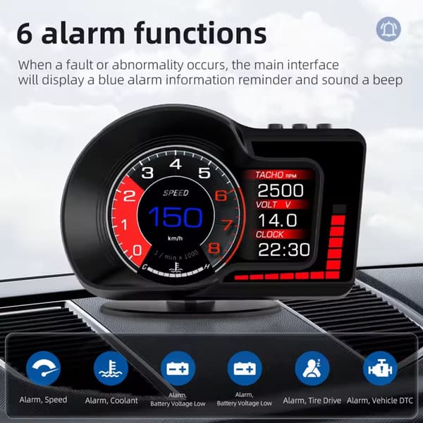 Avanceret bil Head Up Display med dobbelt OBD2 arbejdstilstande til biler