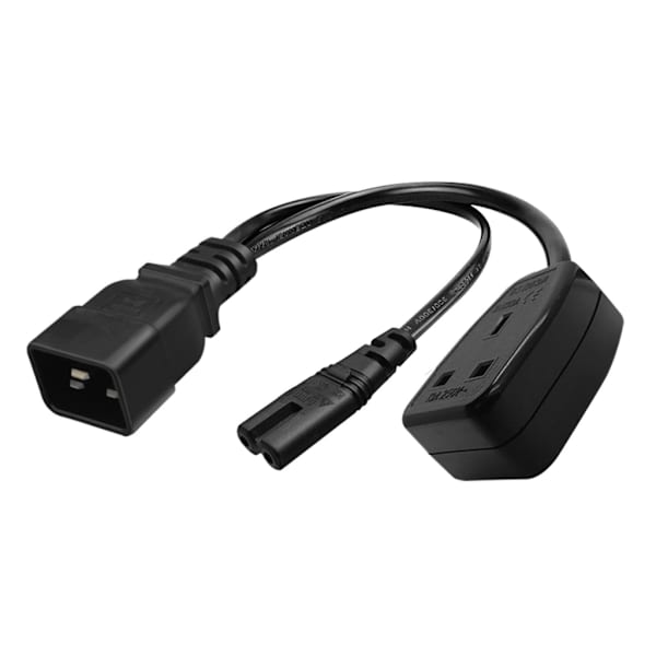 C20 til C7 UK strømledning IEC320 C20 han til UK C7 hun strømomformer forlængeradapter Kabelledning 1FT/0,32M