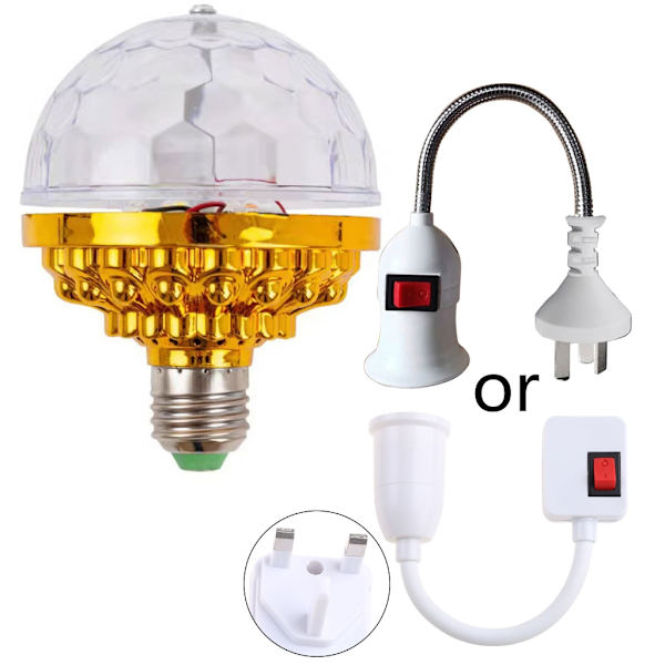 Värikäs automaattisesti pyörivä Magic Ball Light Multi Crystal Disco Light E27 Polttimo
