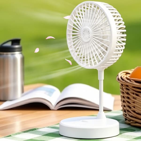 Støjsvag sovesalskøleventilator med LED-lys, 4 hastigheder, ventilation til soveværelset