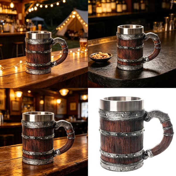Elegant fatformad drickskopp kaffemugg med insida i rostfritt stål