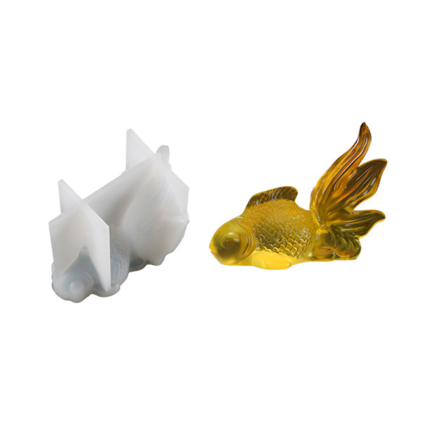 3D stor guldfisk prydnad silikon form harts skönhet form för smycken gör