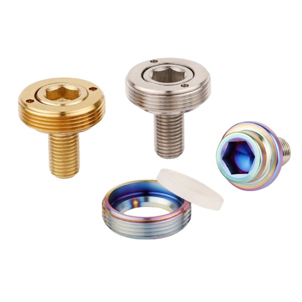 2 stk. Titaniumslegeringer Krankarmsfikseringsbolte Cykel Krankbolte Skruer Titanium color