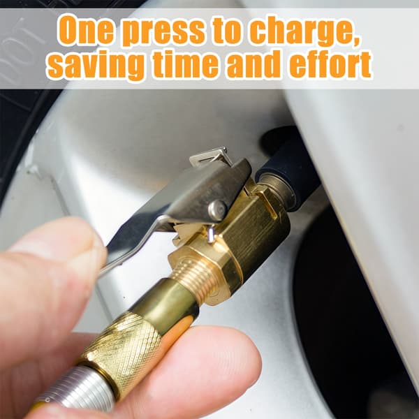 Messing Låsende Dekkoppblåsingsdyse Adapter Dekkluftchuck Klemme Adapter