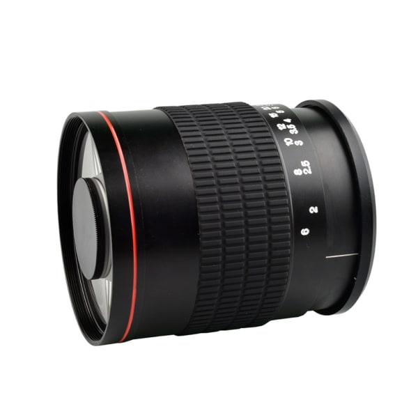 Stor bländare 500 mm F6.3 telefotospegelobjektiv med T2-fästeadapter Ring & linsförvaringsväska för de flesta DSLR-kameror null - FOR Canon White