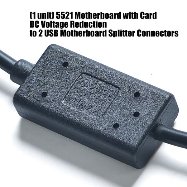DC5.5x2.1mm til dobbelt USB-strømadapterkabel til opladning af 2 enheder