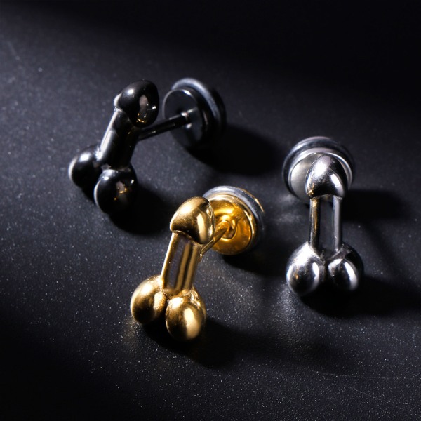 Sexiga örhängen unika för titanstål örhängen Stud manliga smycken Brincos berlocker Steel Color
