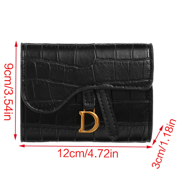 Kontanthållare Kvinna Flicka Kort typ Myntväska Clutch Alligator Texture Wallet Black