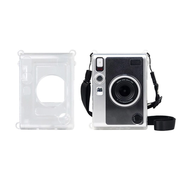 Klar för case för Fujifilm Mini EVO Instant Film Camera Crystal Hard for Shell Cover med avtagbar axelrem för