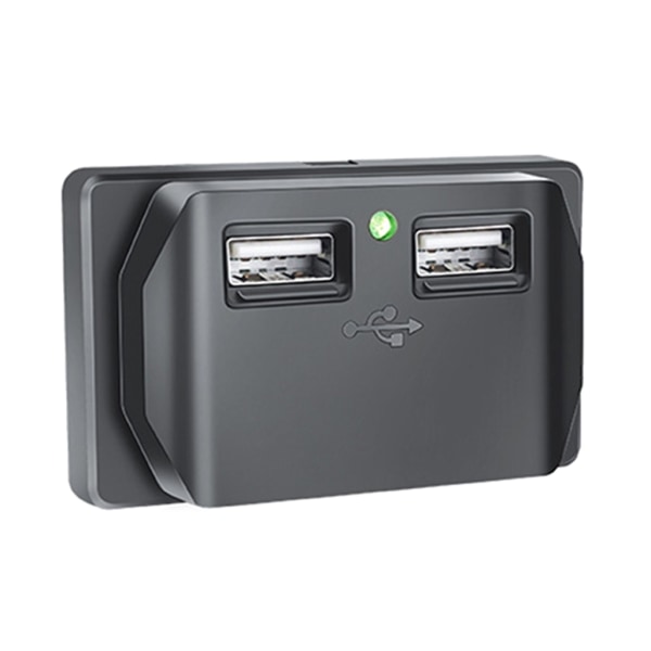 12V USB uttag Dubbel USB billaddare Uttag Power med cap, panelmonterad 2 portar 12V 24V för bilbuss ATV husbilar Green light