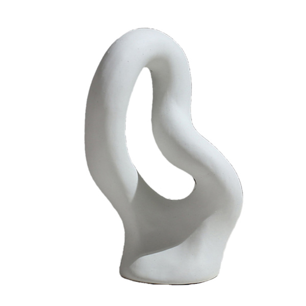Nordisk Minimalisme Hvid Keramisk Vase Abstrakt Moderne Uregelmæssig Formet Geometrisk Urtepotte Hjemmekontordekoration