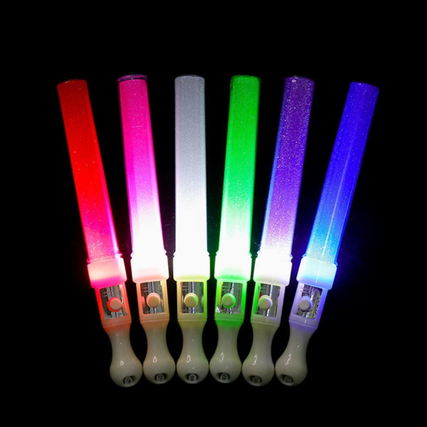 Glow Sticks 3 lägen Led Light Sticks Färgglada blinkande ljus Glow in the Dark Festmaterial Återanvändbara LED-dekorationer White