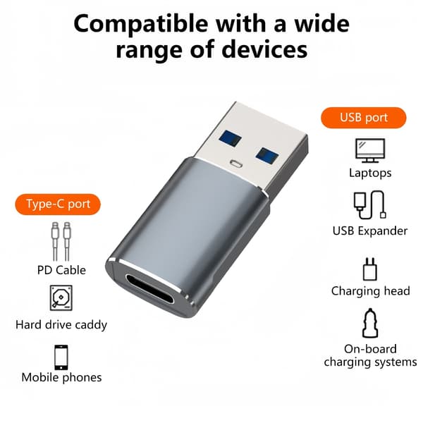 Let at bære USB C til USB adapter til hurtig opladning og dataoverførsel