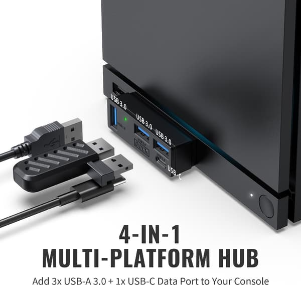 Bærbar 4-ports USB3.0-udvidelsesdock til og kontorbrug