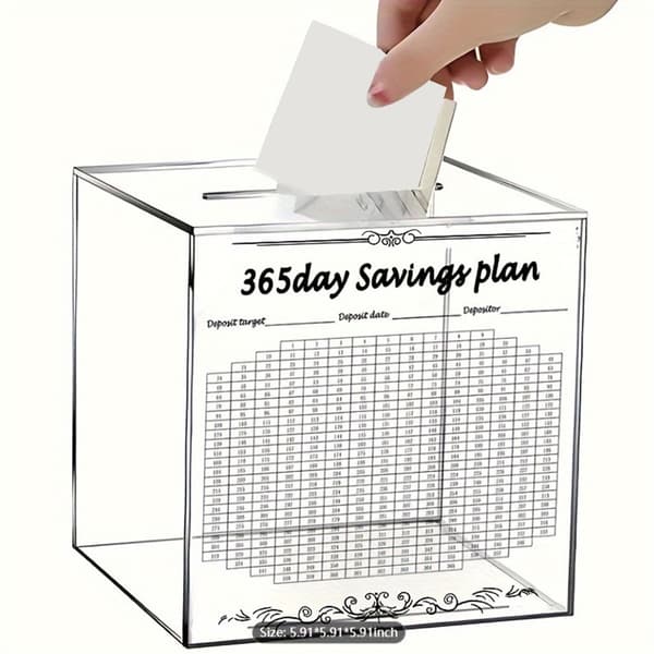 365-dagers spareboks for kontanter og myntsamling for barn og voksne