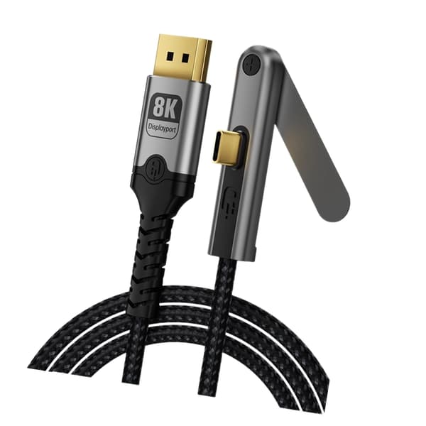 DisplayPort-kabel för USB C-enheter med vikbart stativ, typ C-videokabel