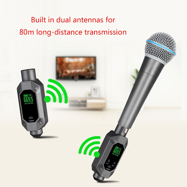 Trådløs mikrofon system adapter til musikere, sangere og offentlige talere