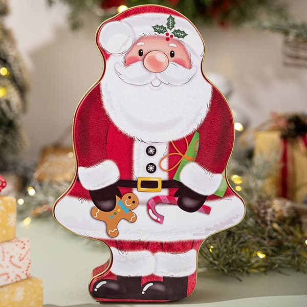 Elegant Jul Tomte Plåtlåda Perfekt För Julklappar