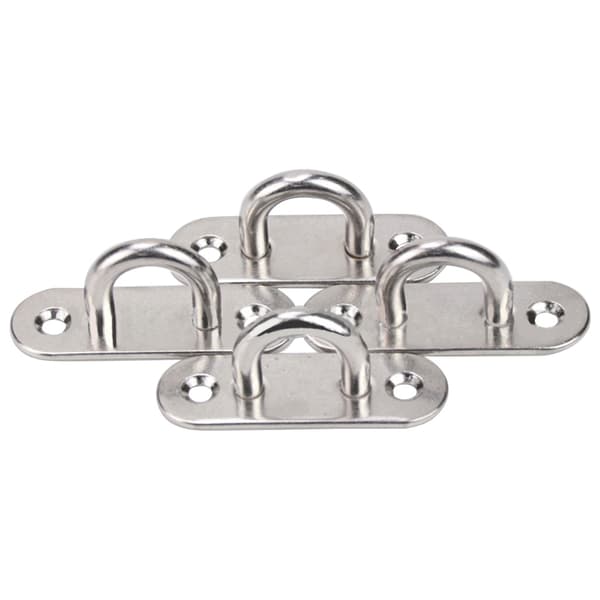 6 stk. 5 mm øjeplade i rustfrit stål, aflang pude, universal marine bådhardware