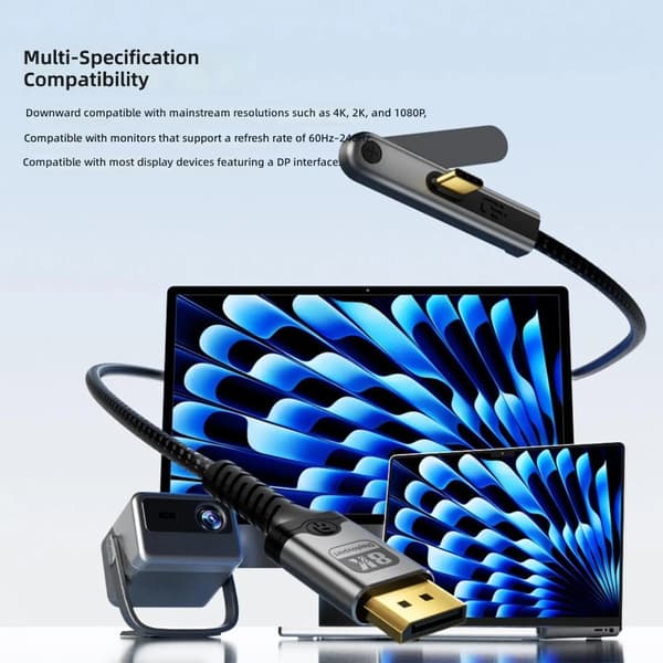 USB C-kabel med telefonholder til kontorskærme