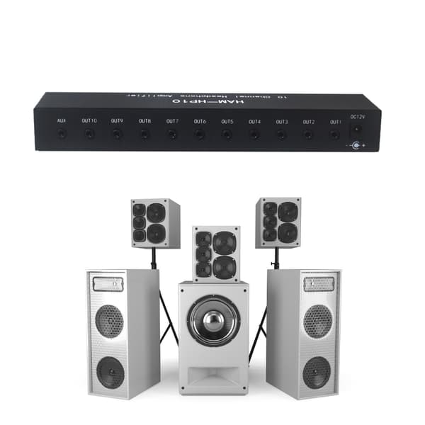 HP10 Hovedtelefonforstærker Auditory Mixer med 1 Input Integration 10 Output