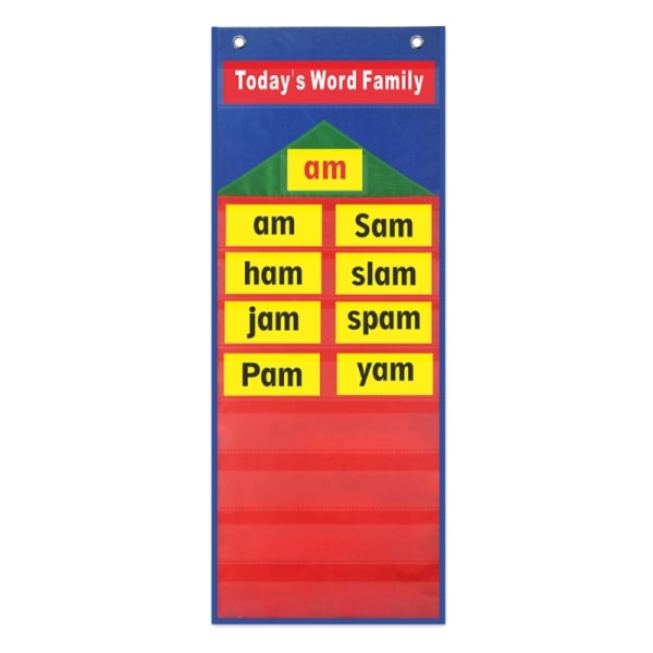 Klasseroms Word Family Pocket Chart med 217 Word Family Card Word Building Chart