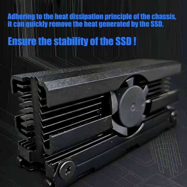 Køleventilator i metal til M.2 2280 SSD for optimal varmeafledning