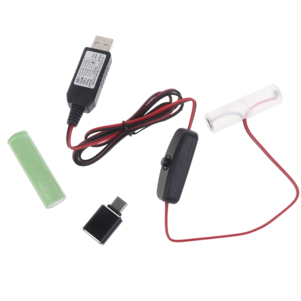 USB Power Converter DC-Buck Boost Batteri Eliminator USB Type C til 3V LR6/AM3/AA Batteri Eliminator 2xBatterier Udskifter