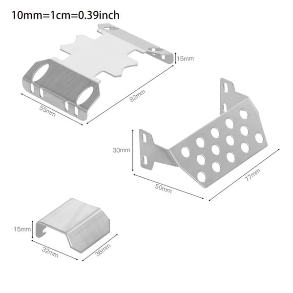 4 stk RC Chassis Protector Kraftig rustfritt stål erstatning for RC TRXA4