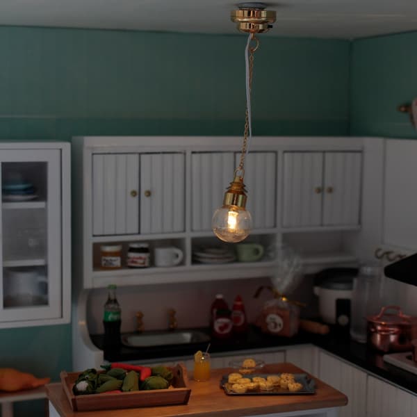 Realistisk Mini Taklampa Sovrumsmöbler Lekdockhusdekoration